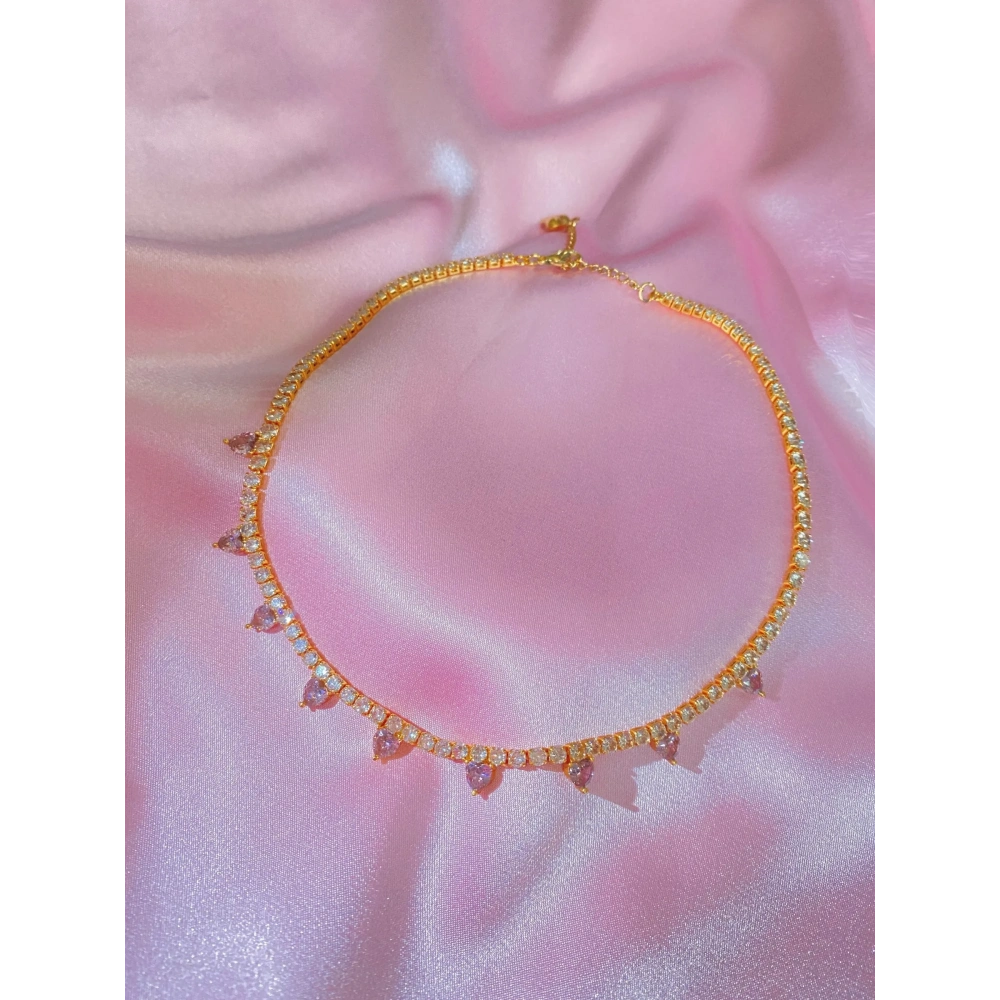 Gold Pembe 9 Kalpli Suyolu Choker