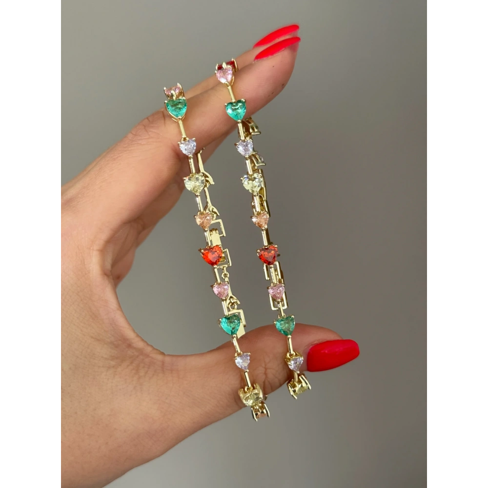 Gold Renkli Kalpli Bileklik