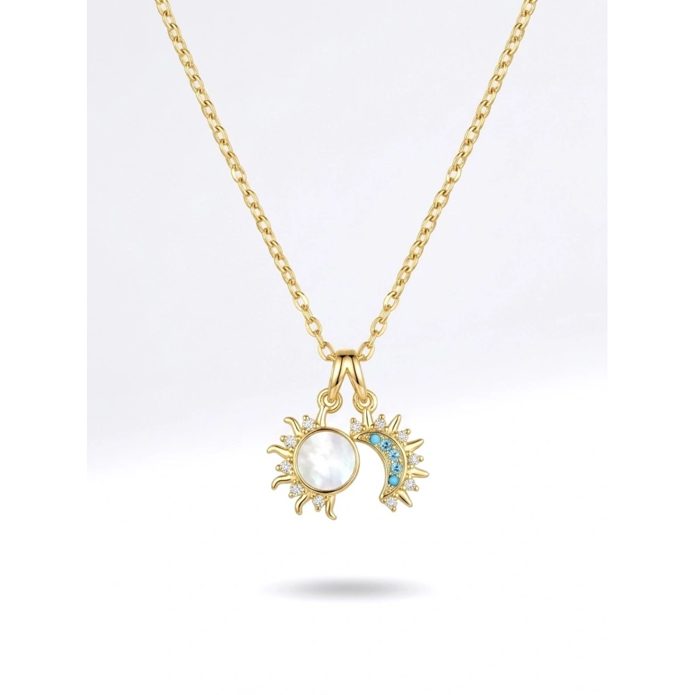 Gold Sun&Moon Kolye