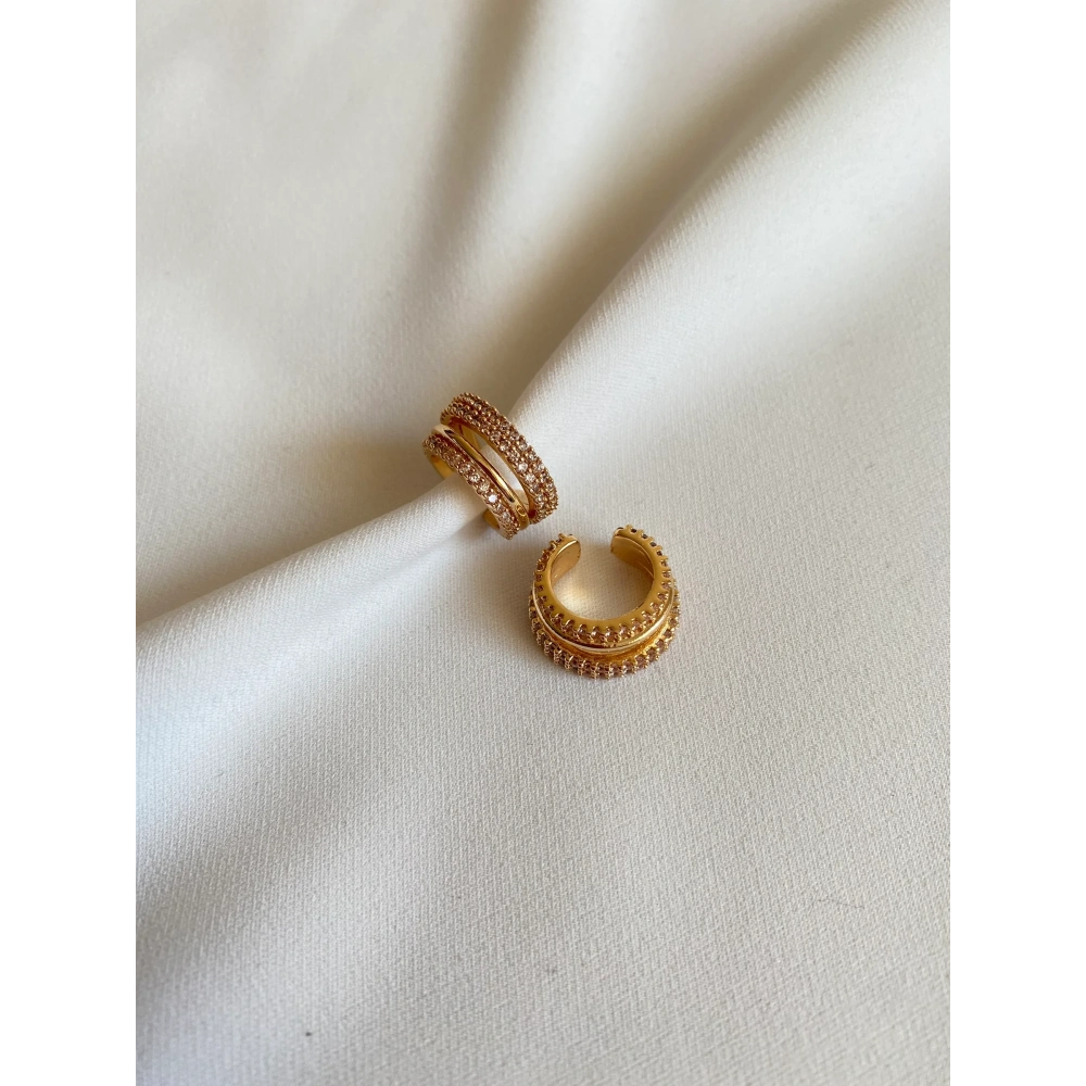 Gold Taşlı Earcuff