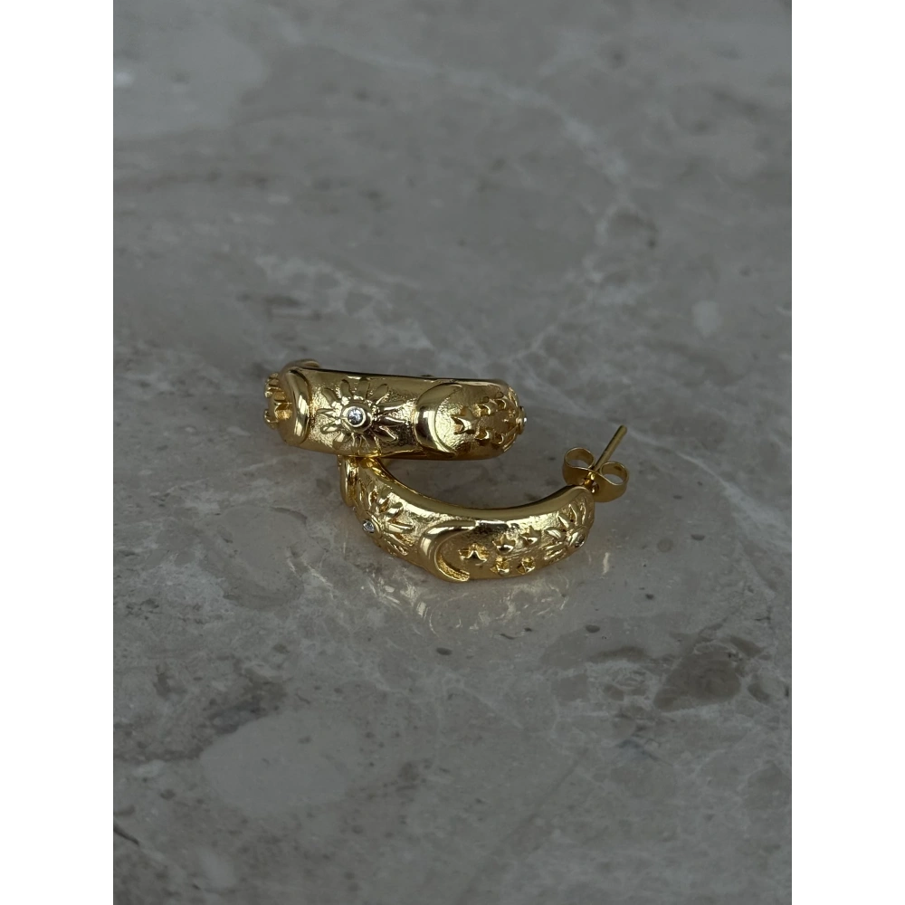 Güneş Hilal Detay Küpe