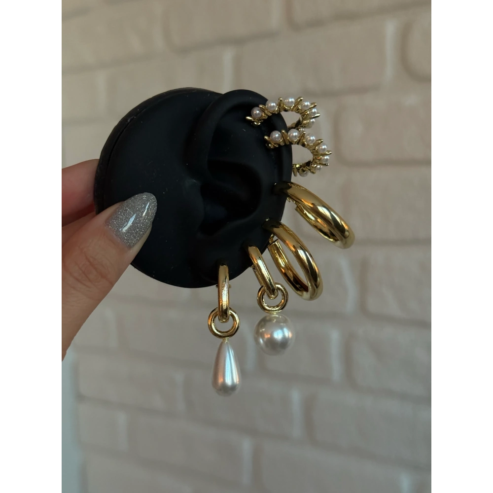 İncili 6 Lı Küpe Seti