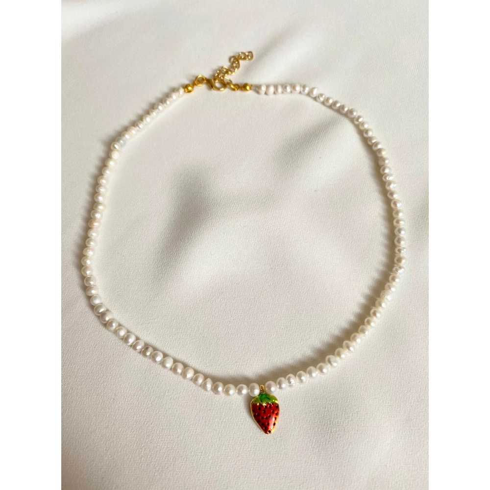 İncili Çilek Choker