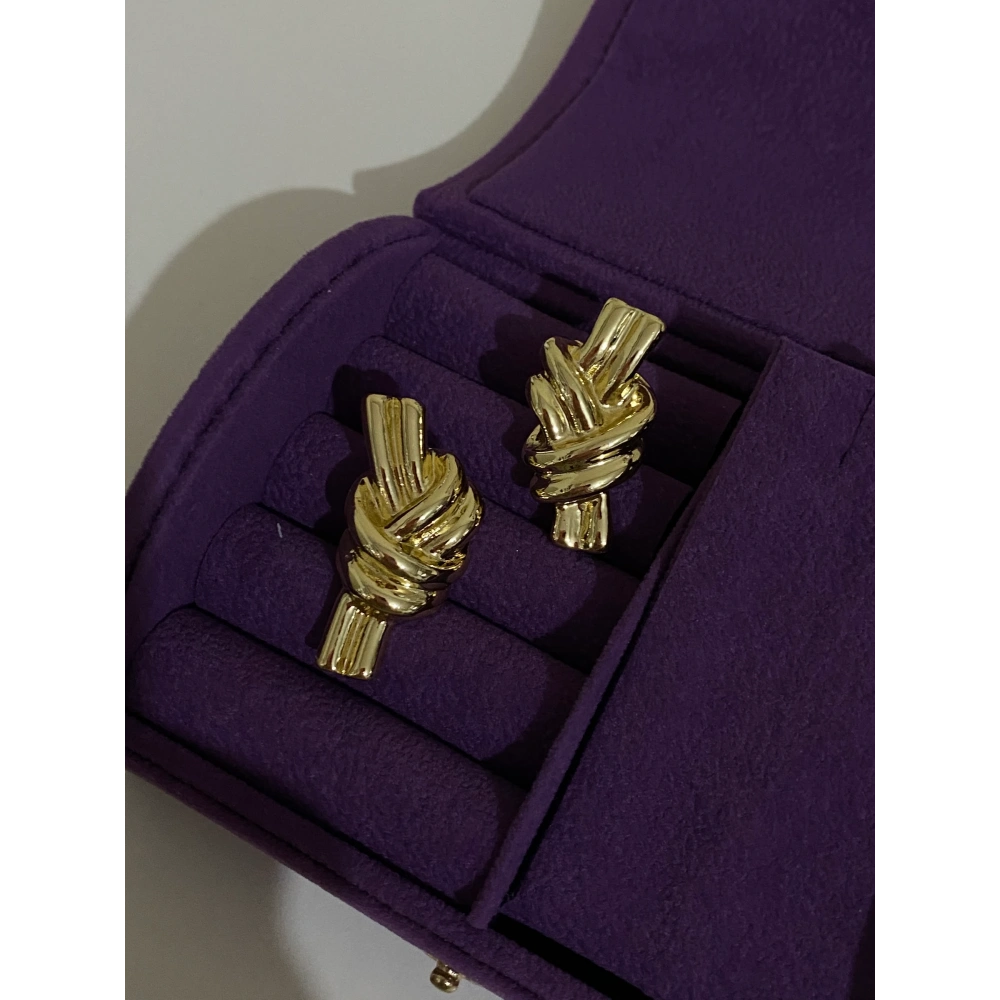 İthal Gold Düğüm Küpe