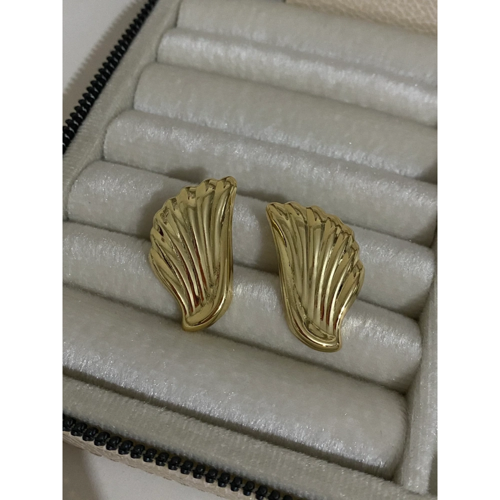 İthal Gold Kanat Küpe