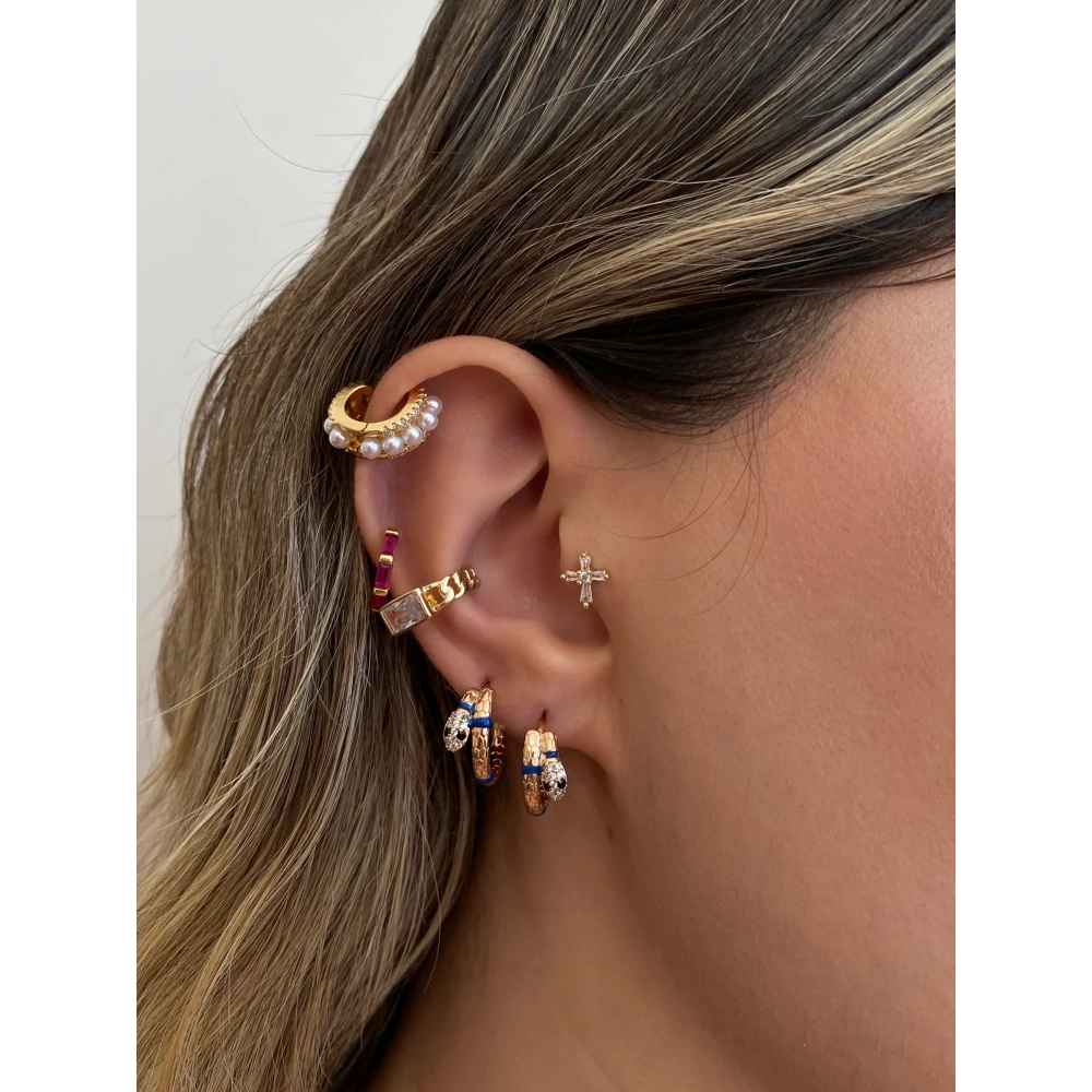 İthal Gold Yılan Küpe