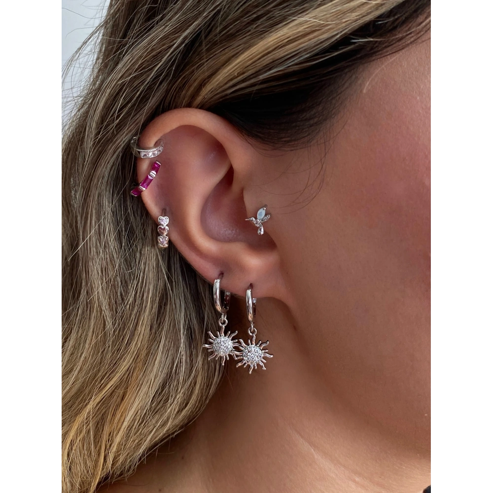 İthal Silver Güneş Küpe