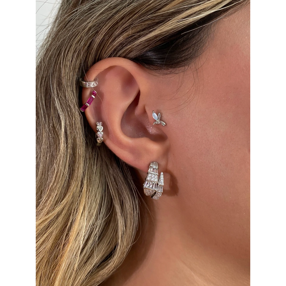 İthal Silver Yılan Küpe