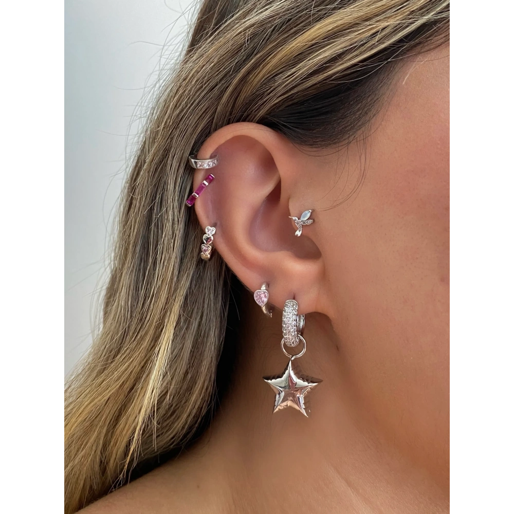 İthal Silver Yıldız Küpe