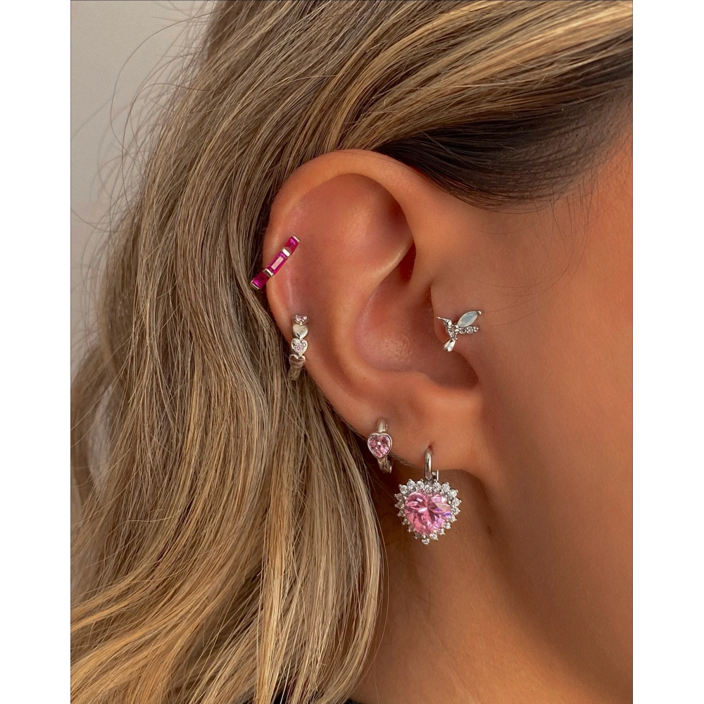 İthal Swarovski Kalp Küpe