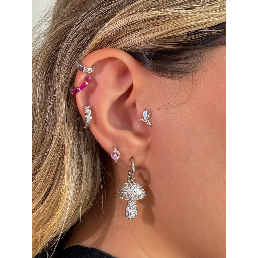 İthal Taşlı Mantar Küpe