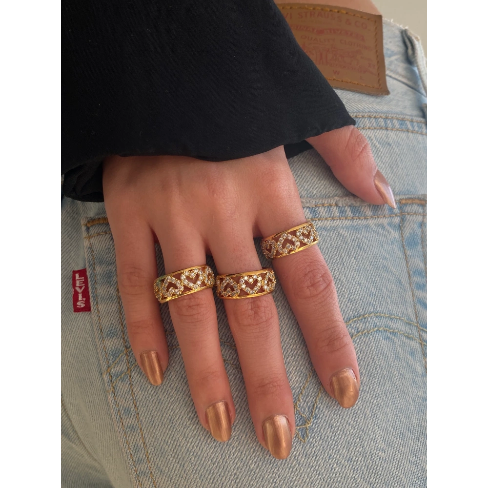 Kalp Detaylı Yüzük