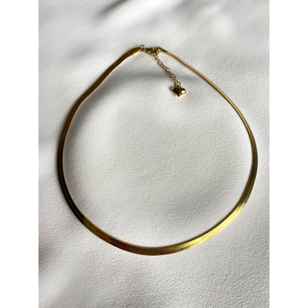 Kalp Klipsli Çelik İtalyan Zinciri Kolye