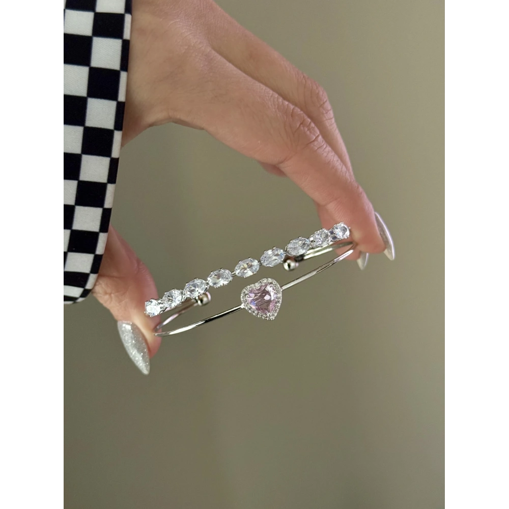 Kalpli Baget Taşlı İkili Bileklik