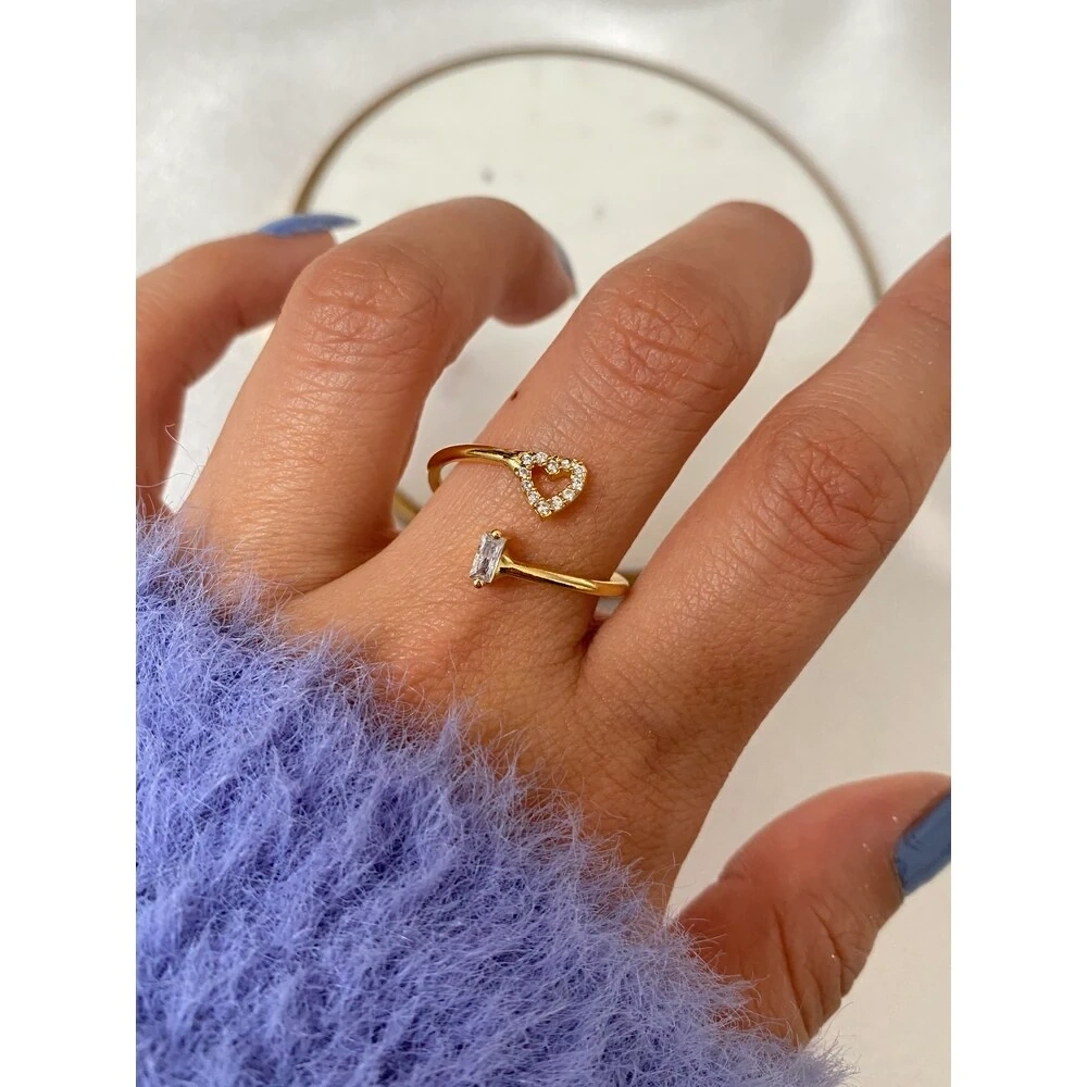 Kalpli Baget Taşlı Yüzük