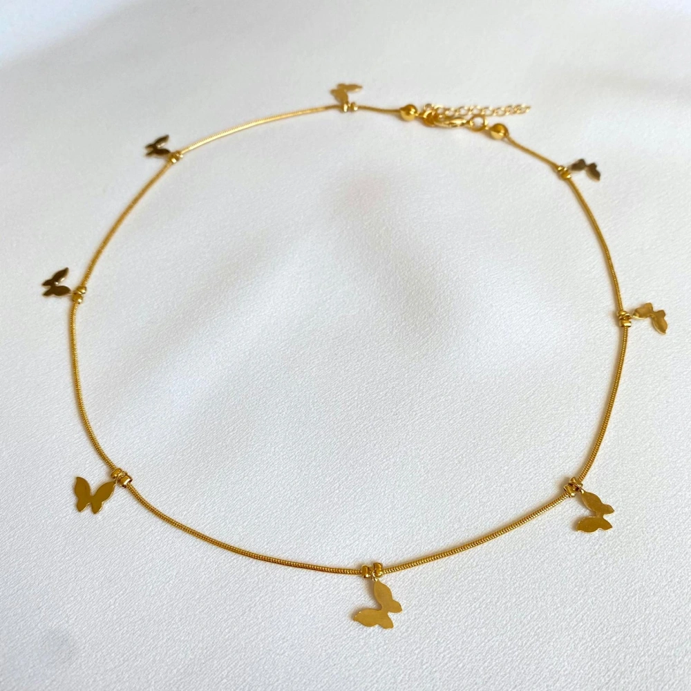 Kelebekli Choker Kolye