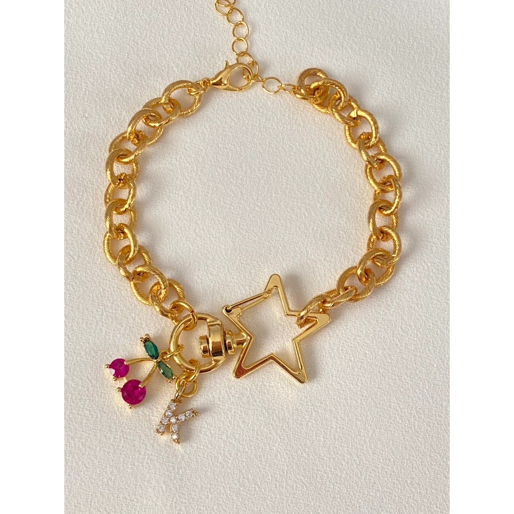 Kirazlı Harf Bileklik