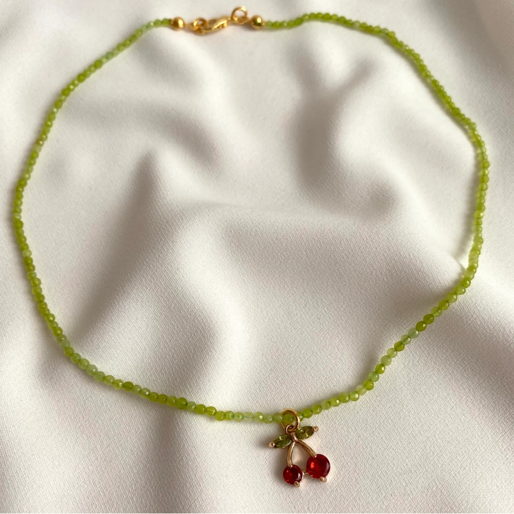 Kirazlı Kum Kuvars Kolye