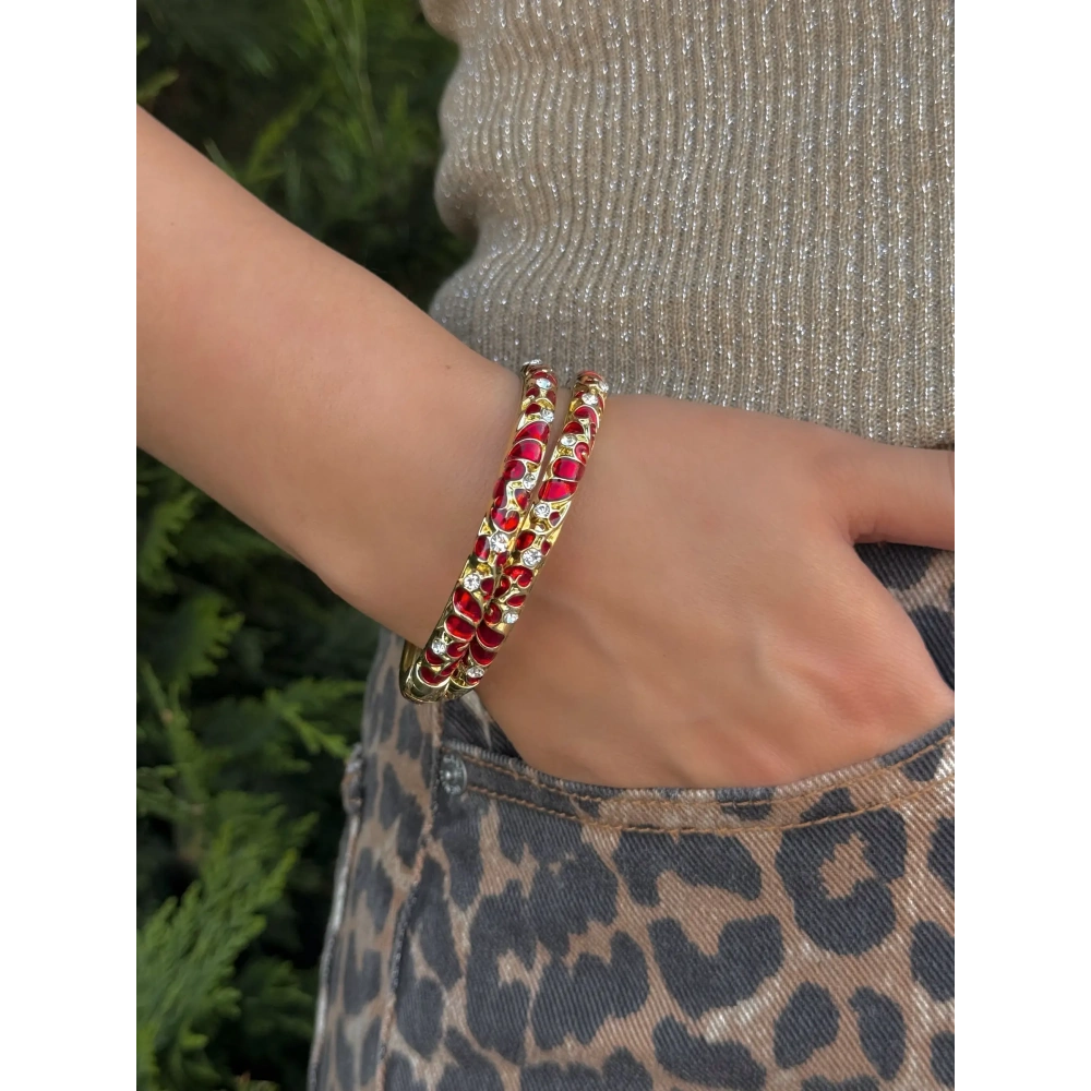 Kırmızı Mineli Kelepçe Bileklik