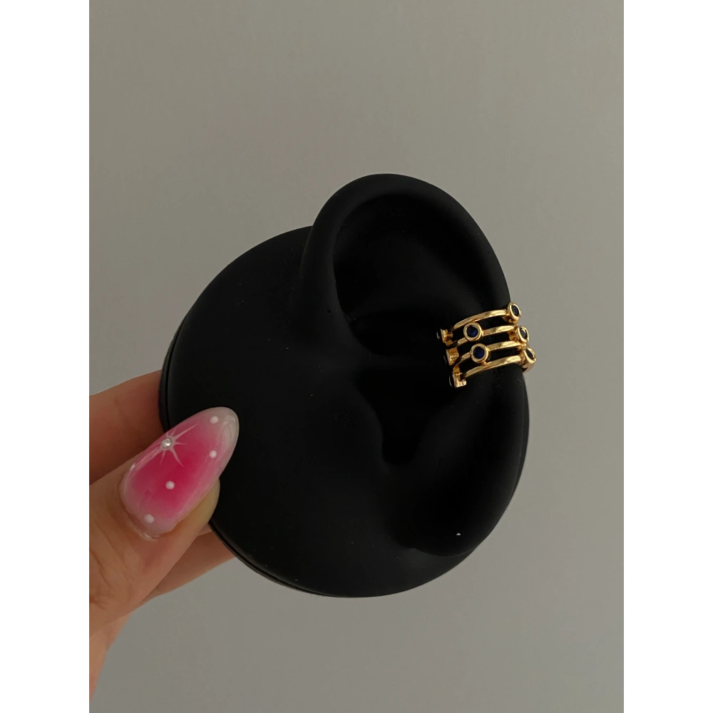 Lacivert taşlı earcuff