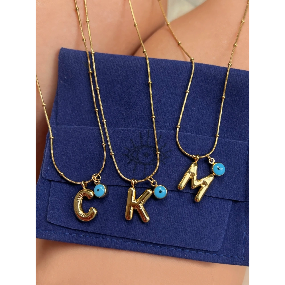 Nazar Detay Harf Kolye