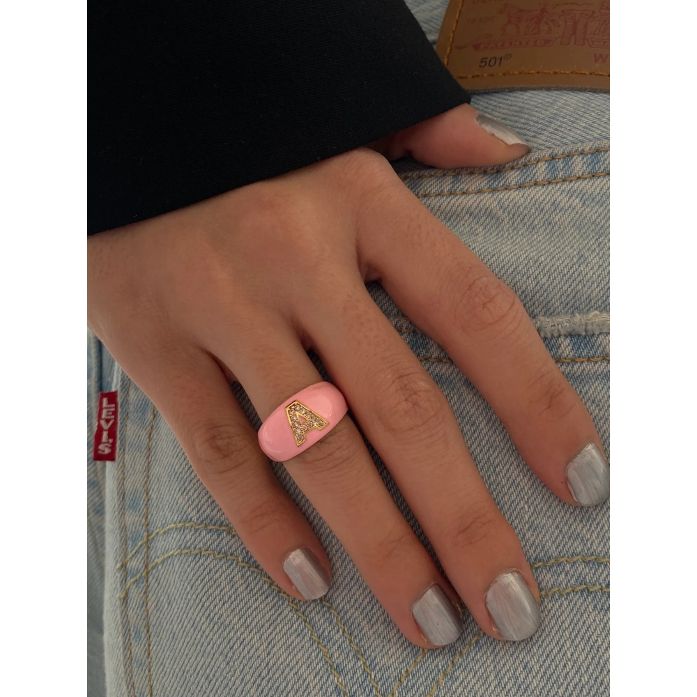 Pembe A Harfli Yüzük