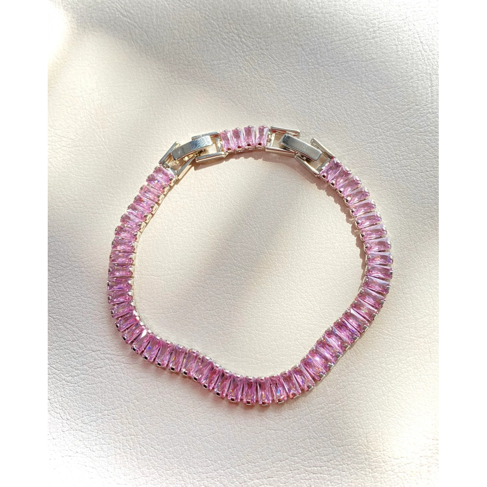 Pembe Baget Taşlı Bileklik