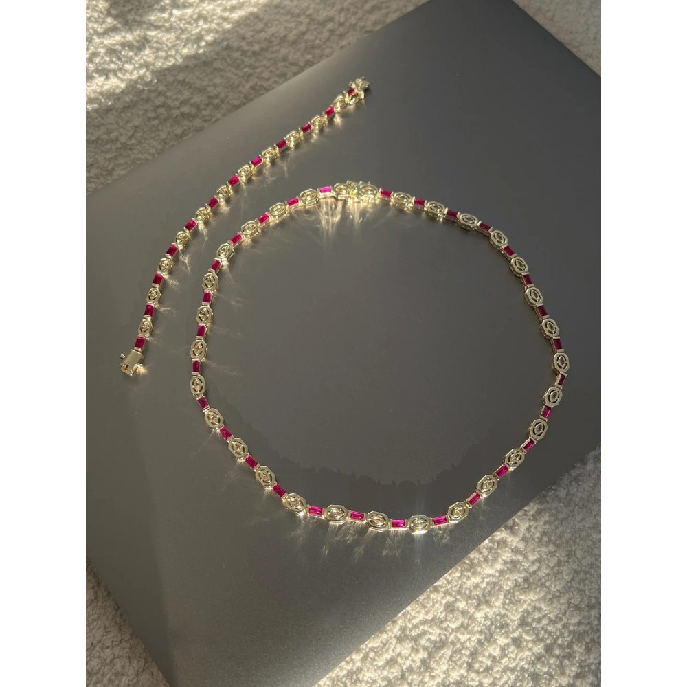 Pembe Baget Taşlı Set