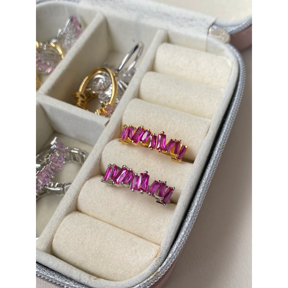 Pembe Baget Taşlı Yüzük