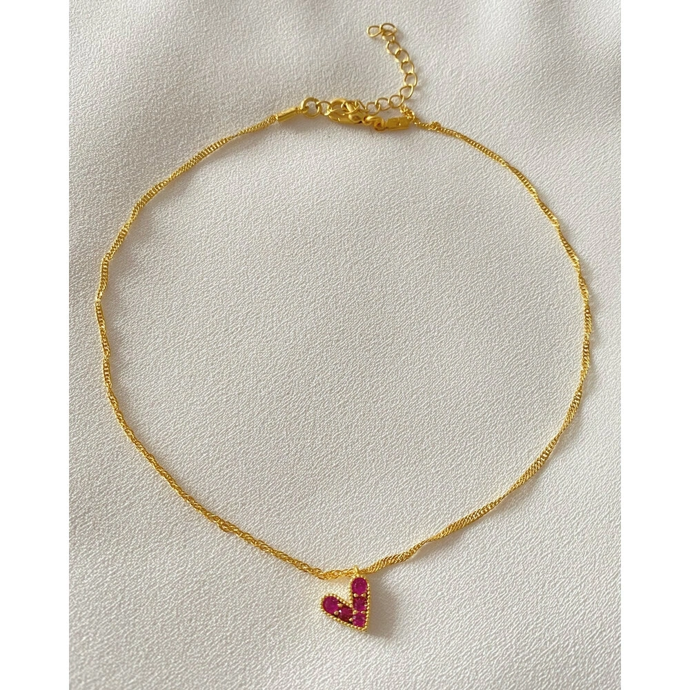 Pembe Kalpli Choker
