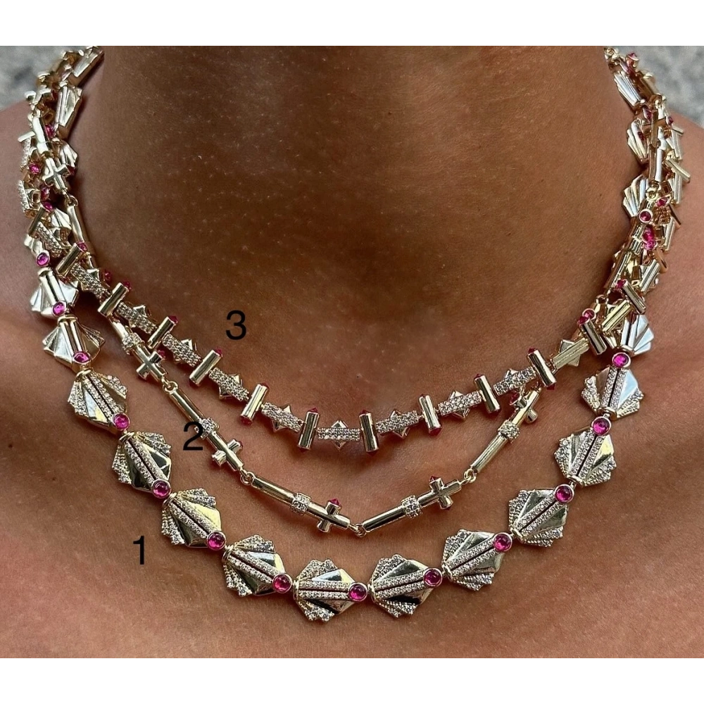 Pembe Taşlı Tasarım Kolyeler