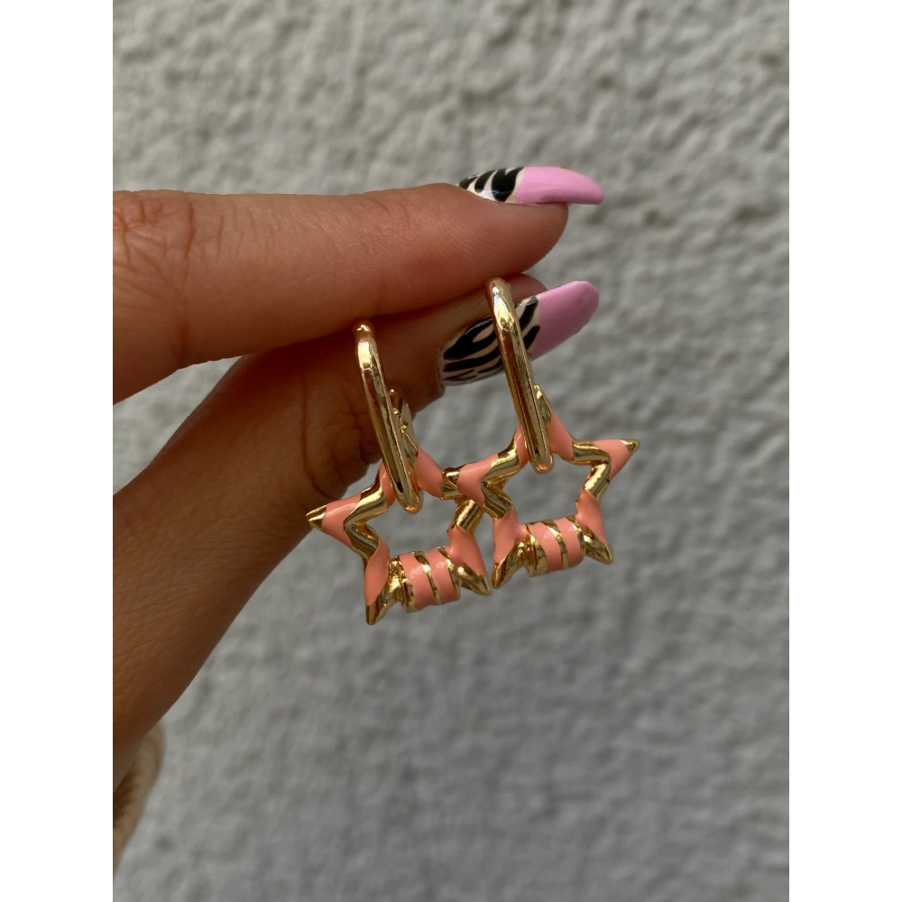 Pembe Yıldız Küpe