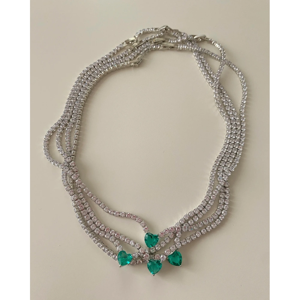 Petrol Yeşili Su Yolu Choker & Kolye