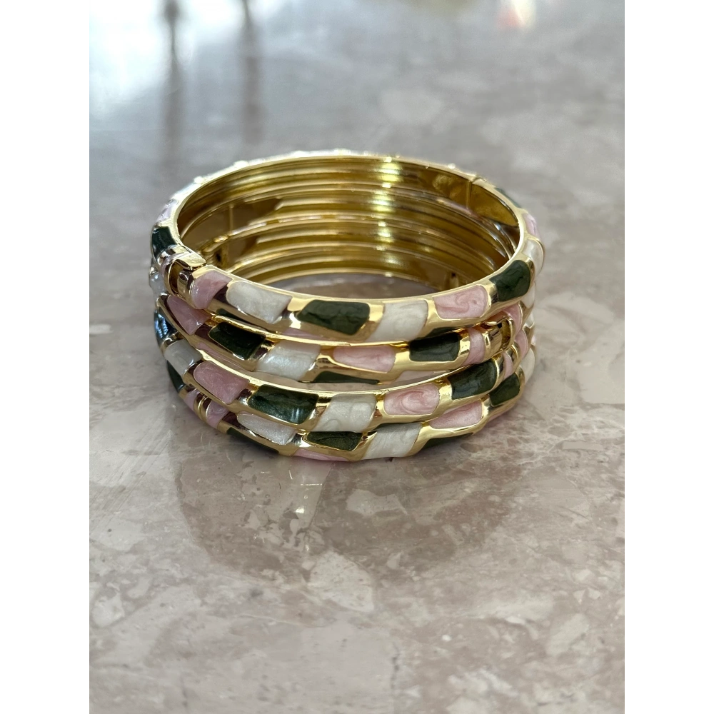 Piton Detay Yeşil Mineli Kelepçe Bileklik