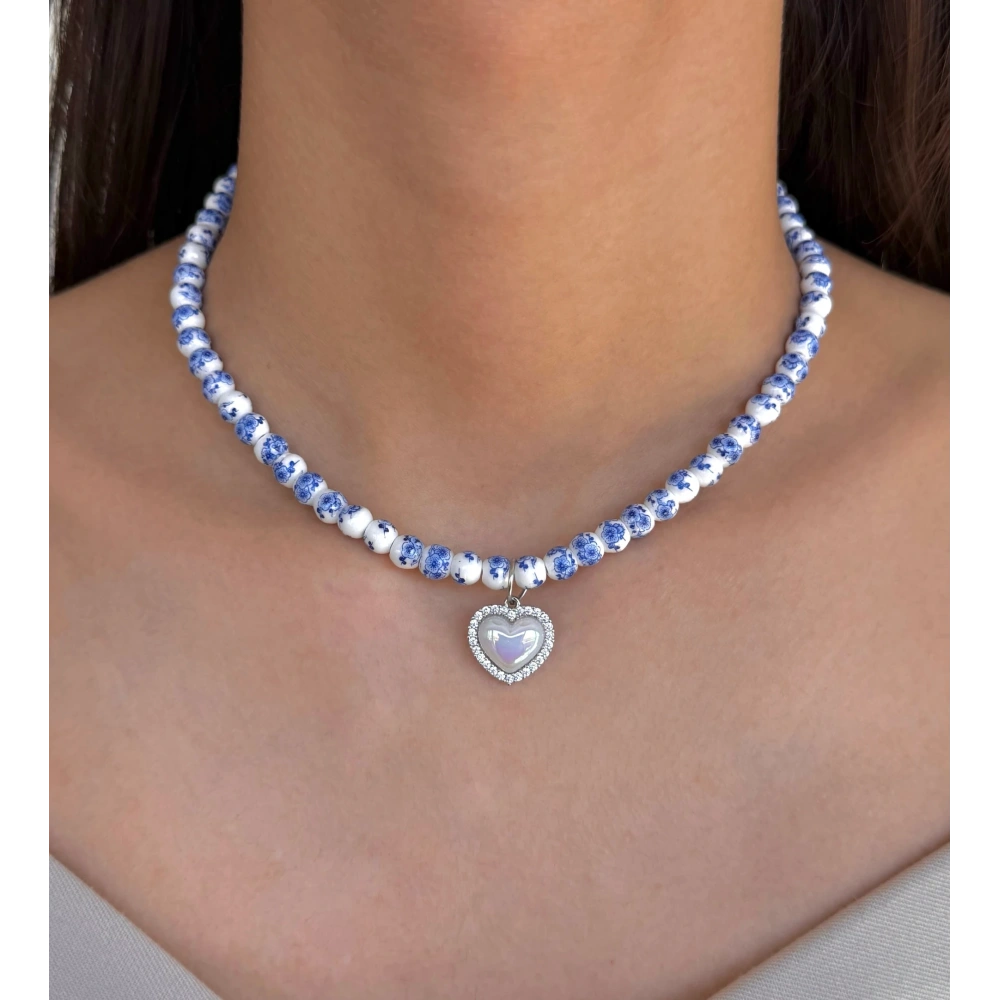 Pofidik Kalpli Mavi Tasarım Kolye