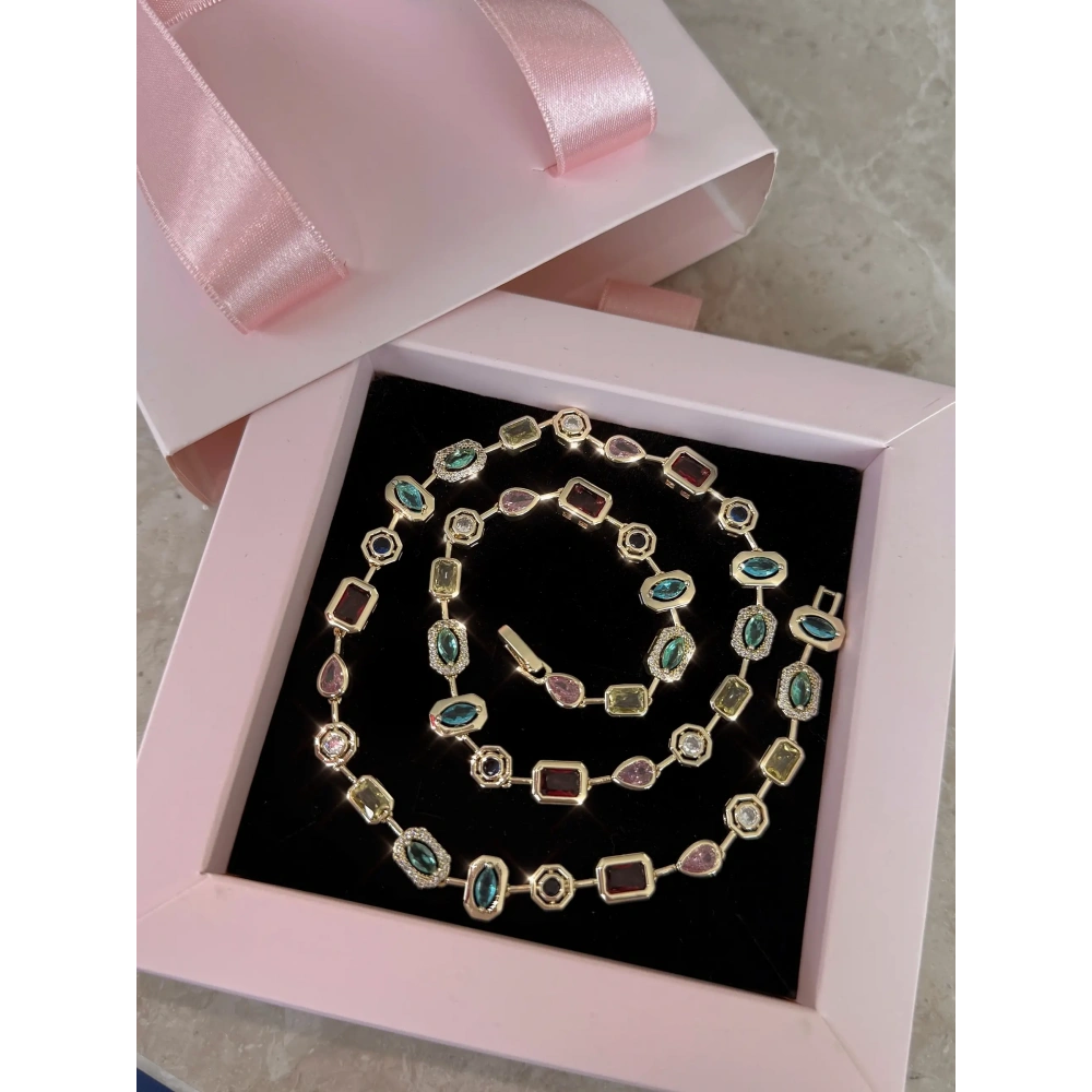 Renkli Baget Taşlı Kolye