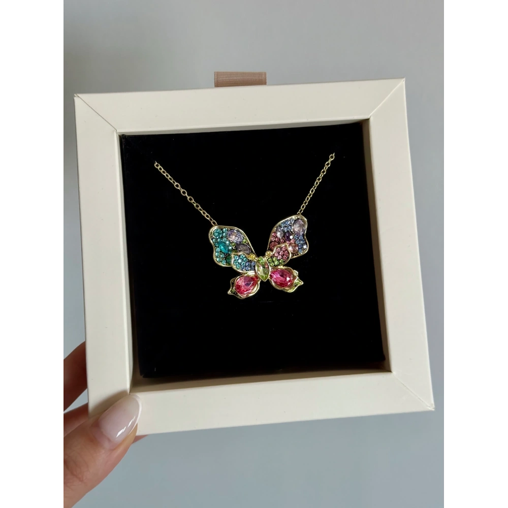 Renkli Kelebek Kolye