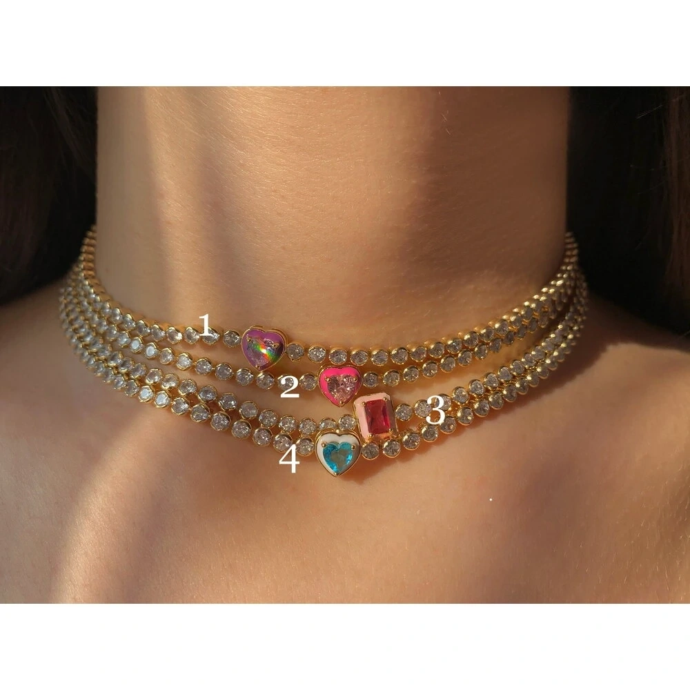 Renkli Mineli Su Yolu Choker