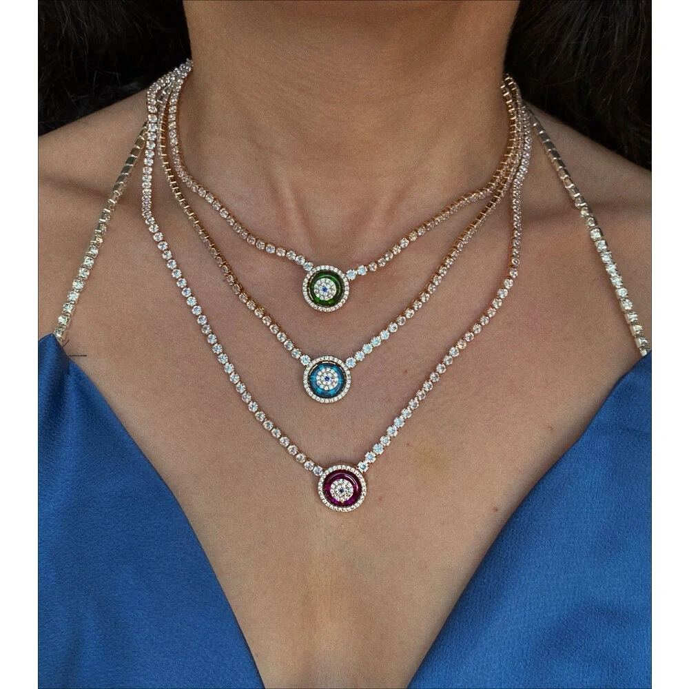 Renkli Nazar Detaylı Kolye