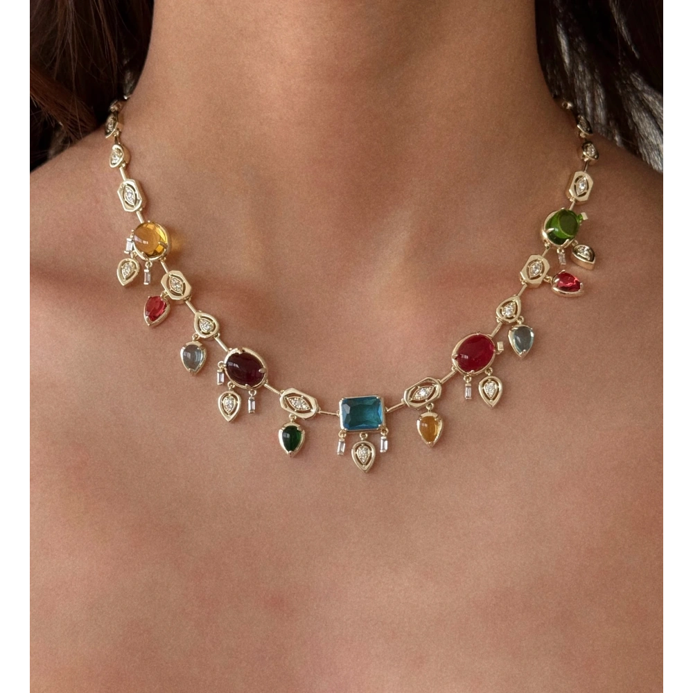Renkli Taşlı Kolye