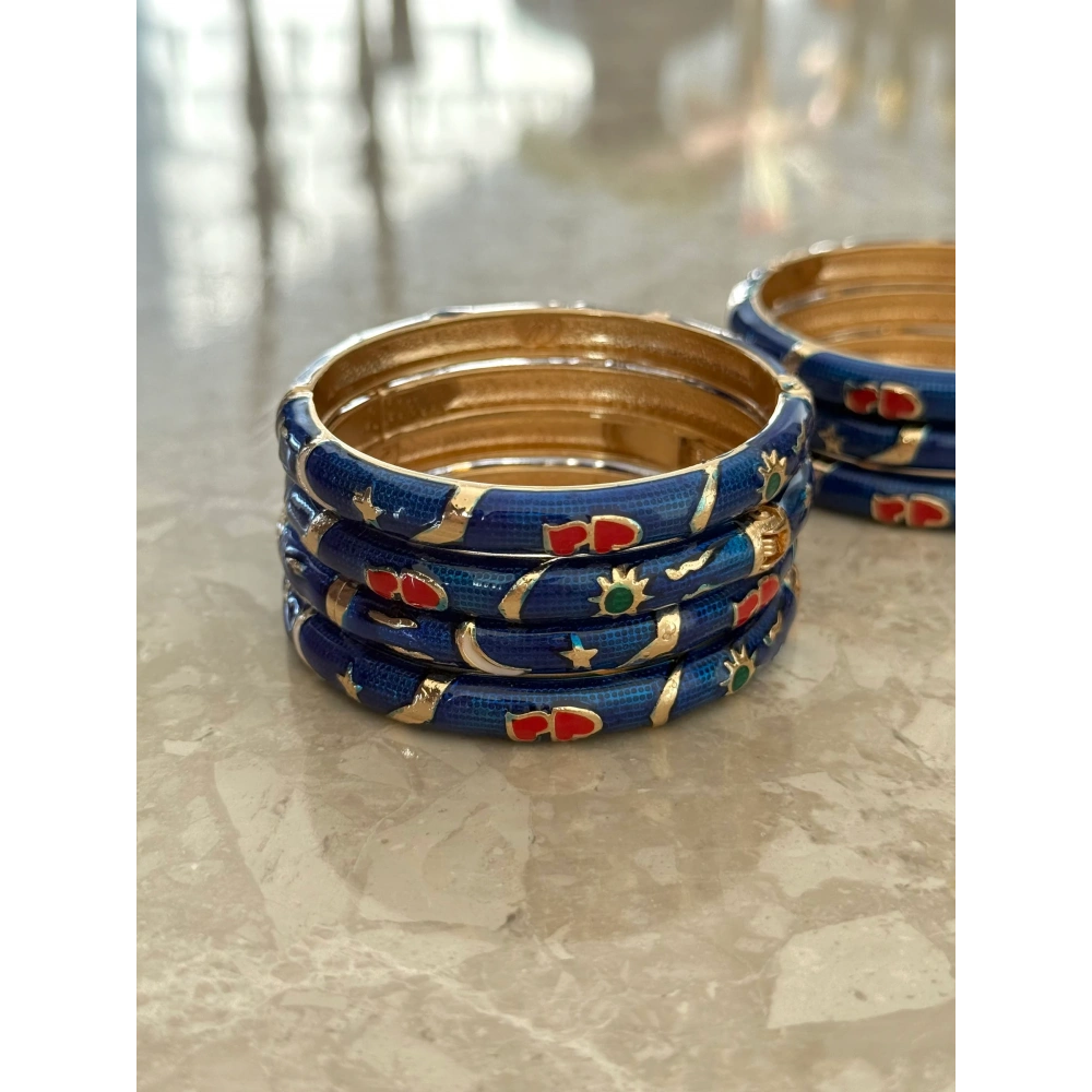 Saks Mavisi Mineli Bileklik