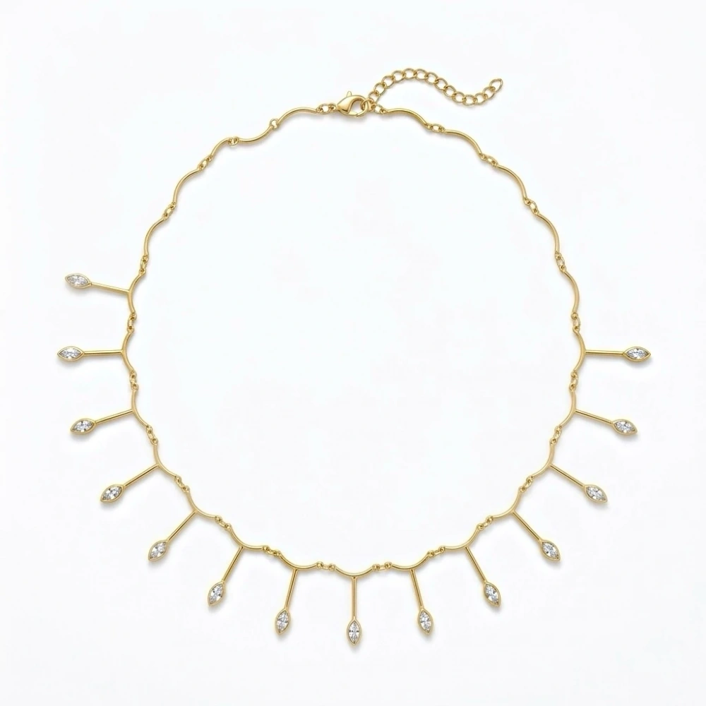 Sallantılı Mekik Taşlı Kolye