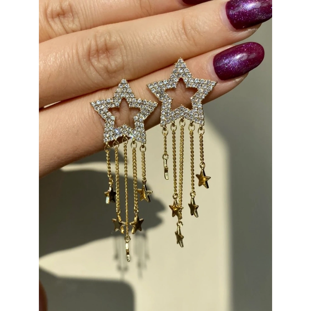 Sallantılı Yıldız Küpe