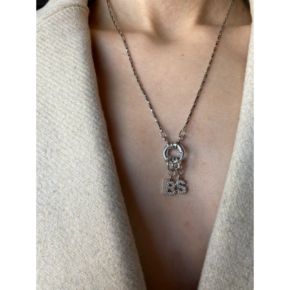 Silver 2 Harfli Riko Kolye