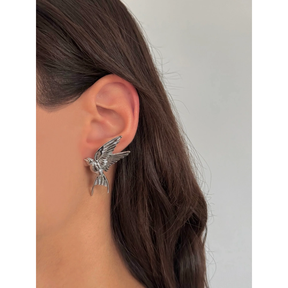 Silver Anka Kuşu Küpe