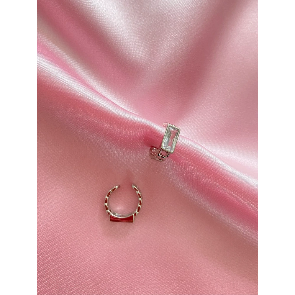 Silver Baget Taşlı Earcuff