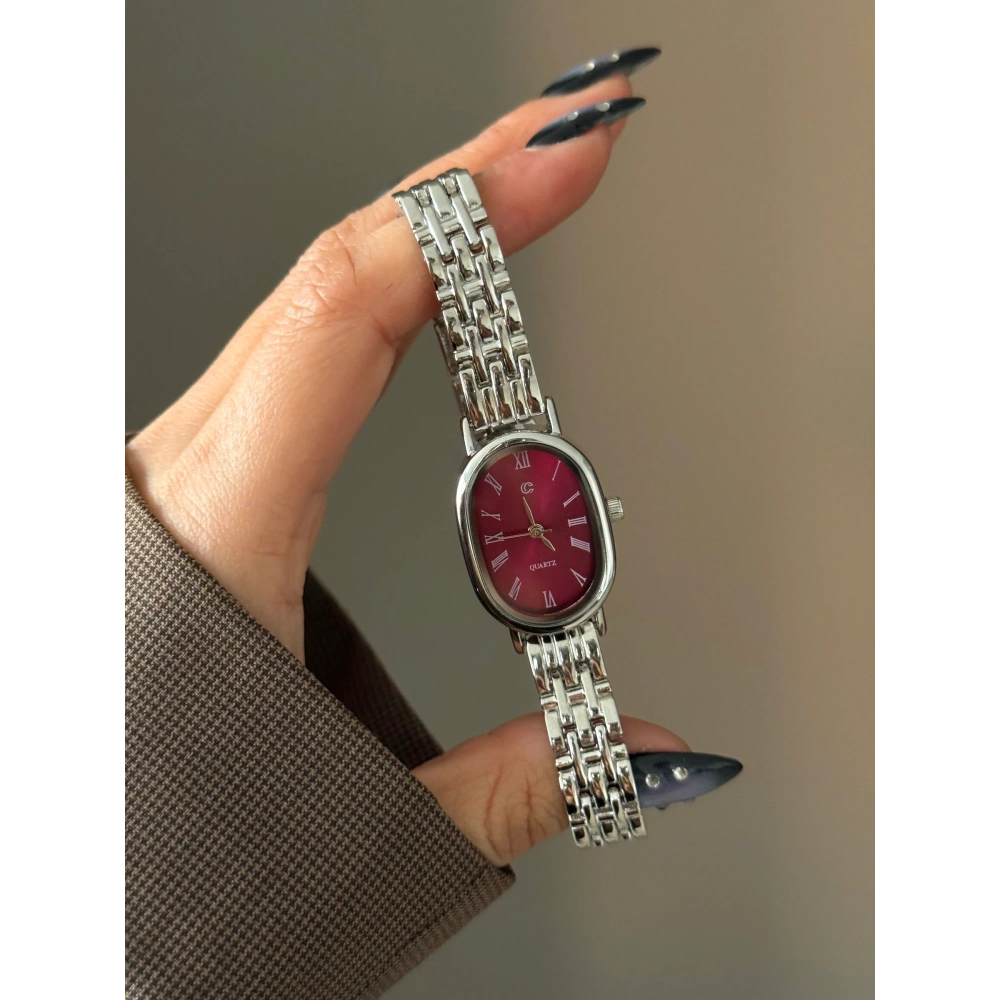 Silver Bordo Kol Saati