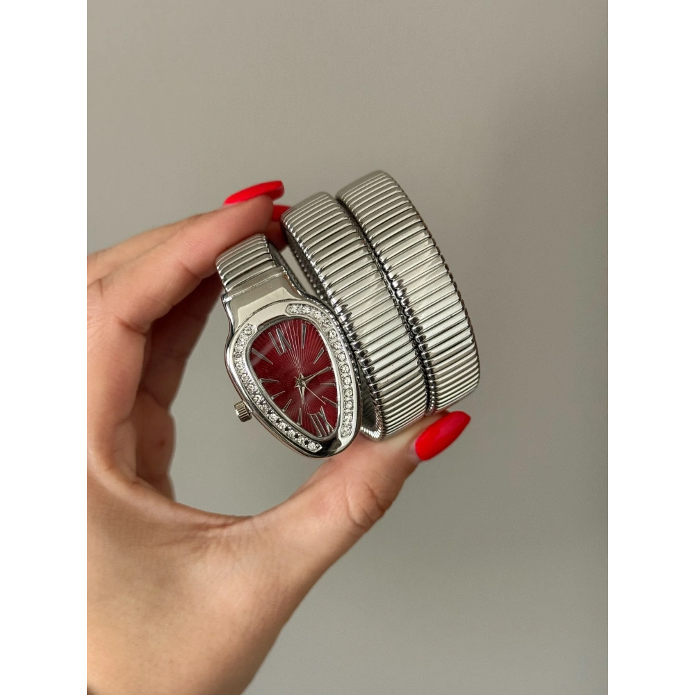 Silver Bordo Yılan Saati