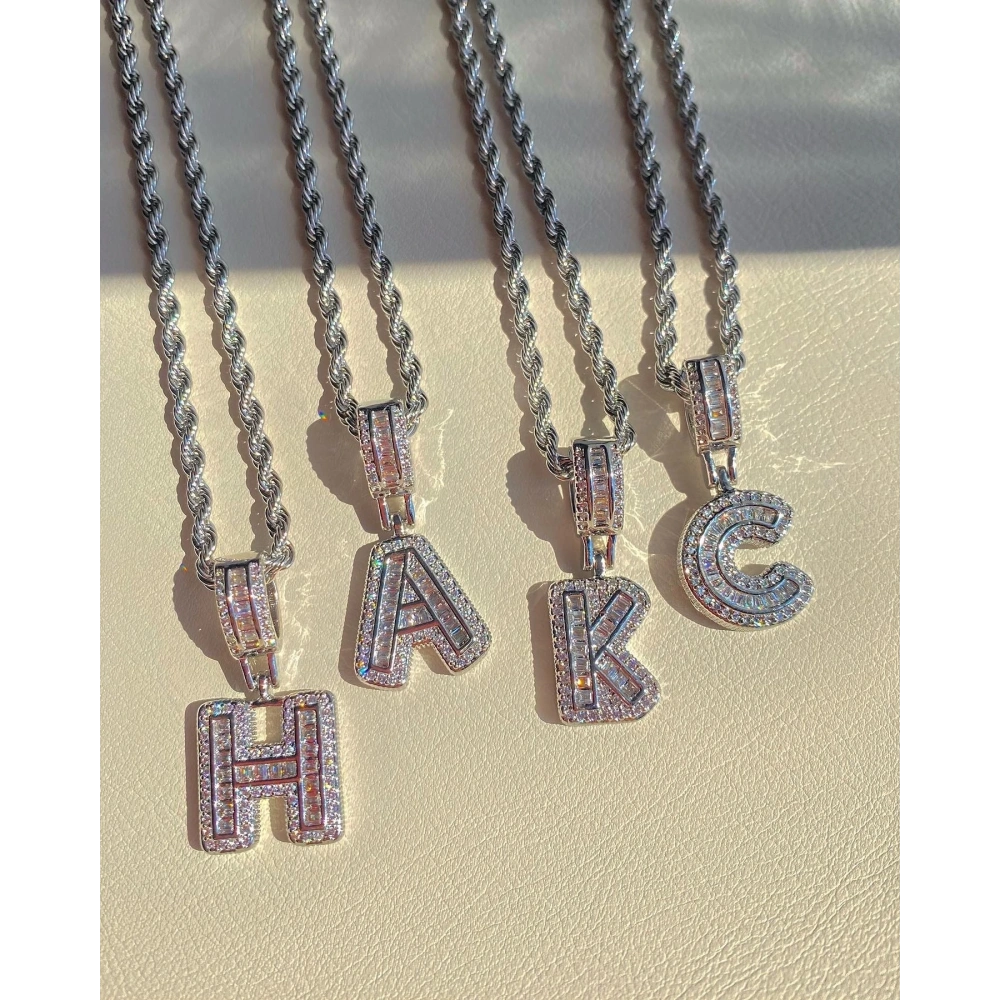 Silver Çelik Harf Kolyeler