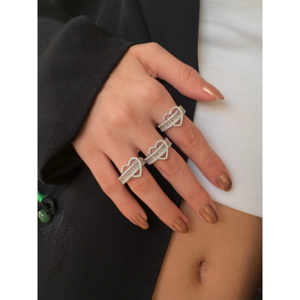 Silver Düğüm Kalp Yüzük